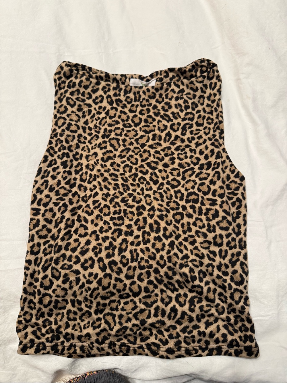 Leopard Print Sleeveless Top - Tan and Black